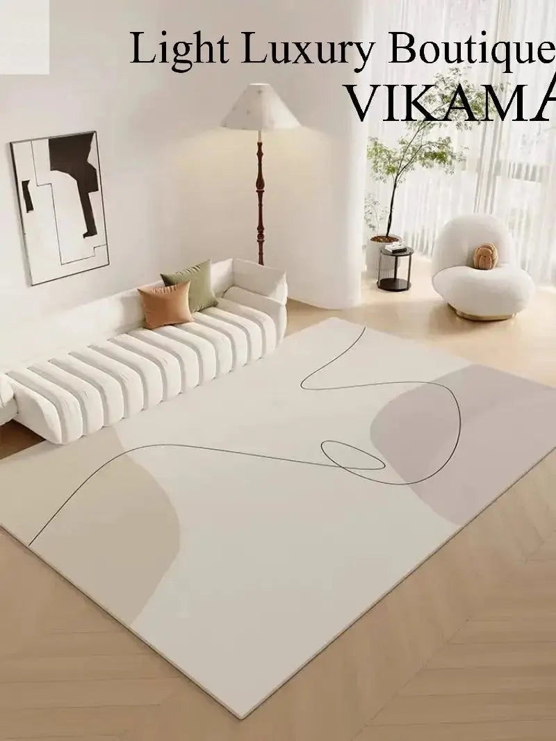 VIKAMA Crystal Pile Simple Geometric Rug Anti-slip and Quick-dry Large Living Room Carpet Sofa Tea Table Pad Allen Cozy Haven Store