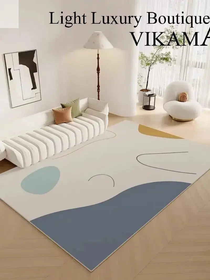 VIKAMA Crystal Pile Simple Geometric Rug Anti-slip and Quick-dry Large Living Room Carpet Sofa Tea Table Pad Allen Cozy Haven Store