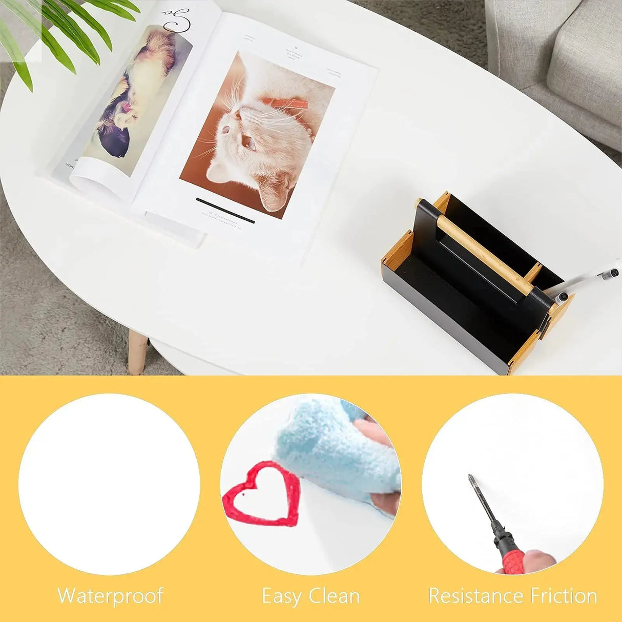 Vabches Coffee Table Oval Wood End Table with 2 Tier Open Storage Shelves White Modern Sofa Side Table for Living Room Furniture Allen Cozy Haven Store