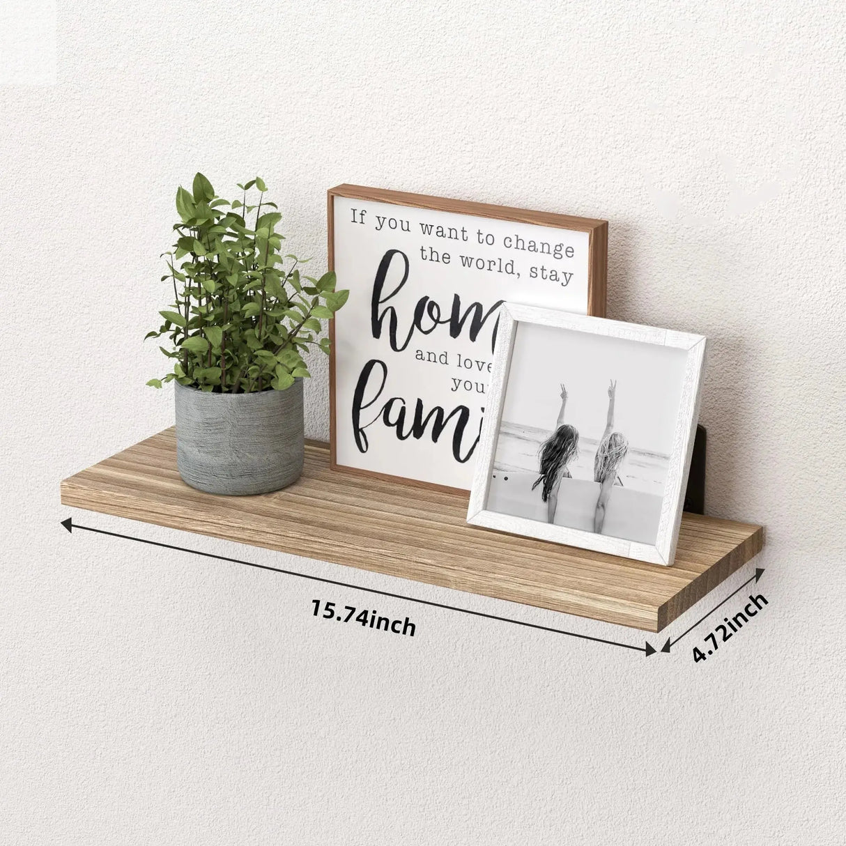 Wood Floating Shelves Set of 2 Farmhouse Style Shelf for Wall Decor Bedroom Bathroom Storage Shelves Living Room Book Shelves Allen Cozy Haven Store