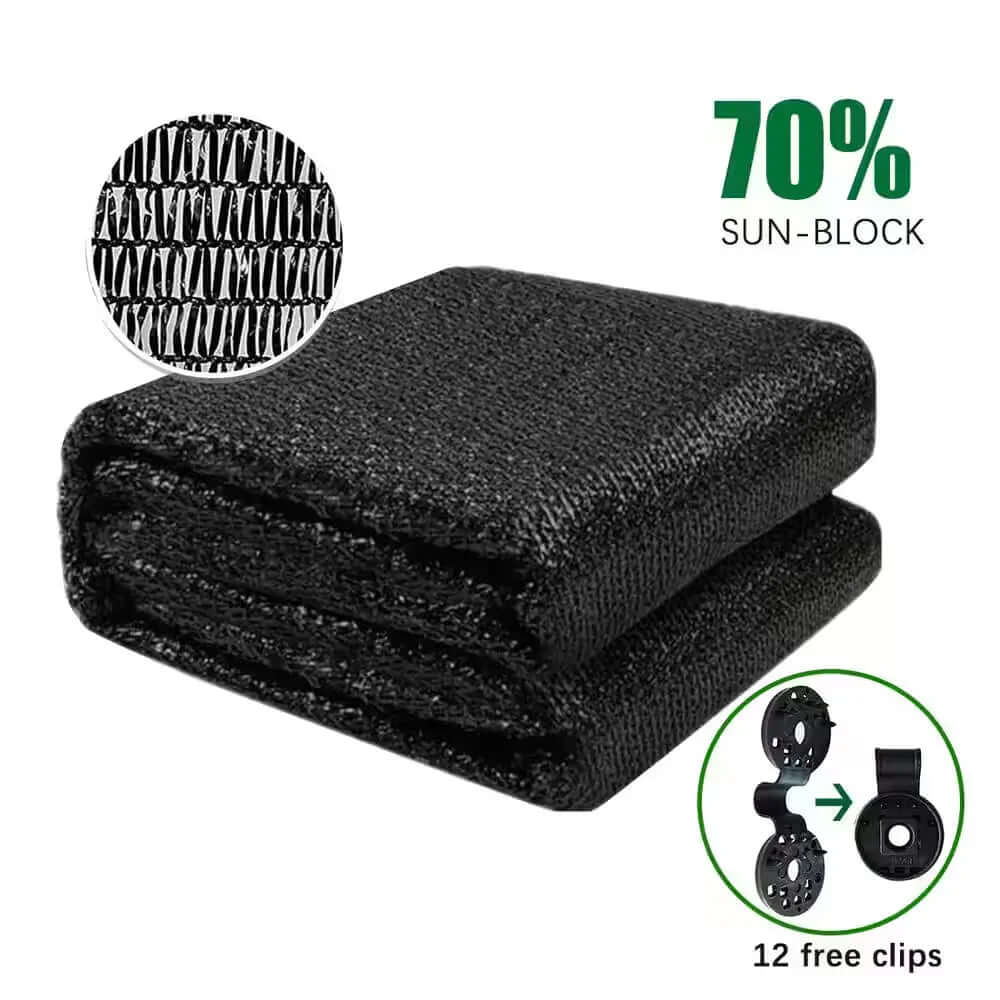 10 Ft. X 10 Ft. 70% Shade Cloth Black Sunblock Fabric Allen Cozy Haven Store