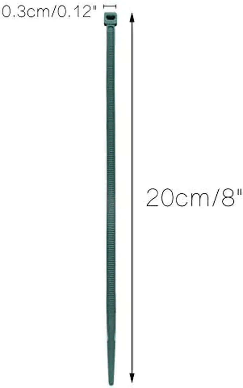 100 Pieces of 8-Inch 3mm Dark Green Nylon Self-Locking Garden Cable Zip Ties-Allen Cozy Haven Store