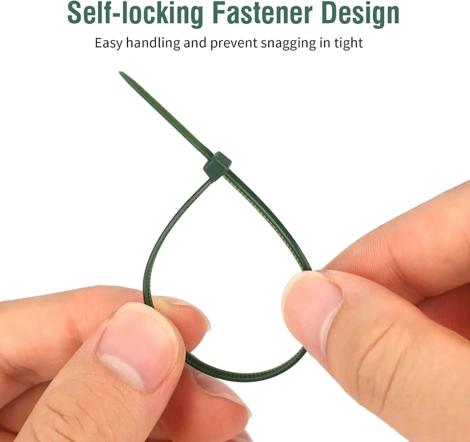 100 Pieces of 8-Inch 3mm Dark Green Nylon Self-Locking Garden Cable Zip Ties-Allen Cozy Haven Store