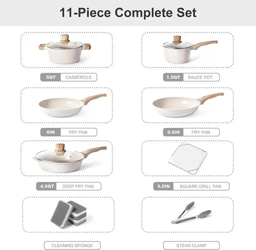 11-Piece Nonstick Aluminum Cookware Collection
