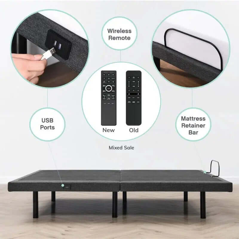 15-Inch Zero Gravity Adjustable Bed with Massaging Feature and Wireless Remote Control-Allen Cozy Haven Store