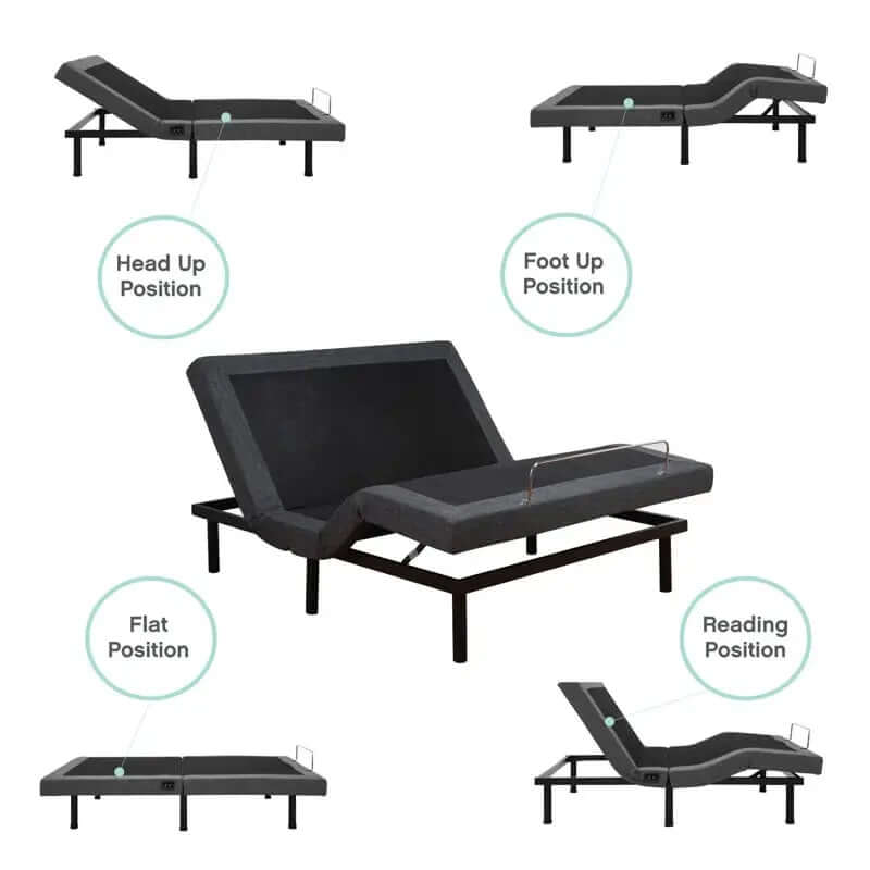 15-Inch Zero Gravity Adjustable Bed with Massaging Feature and Wireless Remote Control-Allen Cozy Haven Store