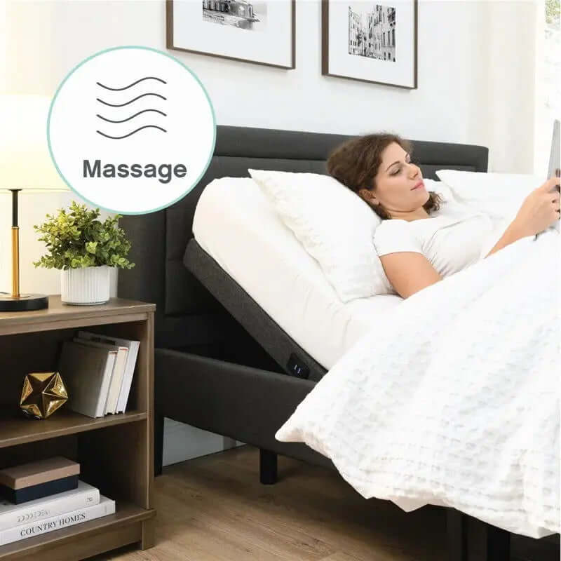 15-Inch Zero Gravity Adjustable Bed with Massaging Feature and Wireless Remote Control-Allen Cozy Haven Store
