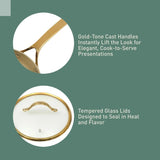 15 Piece Pots and Pans Heavy Duty Aluminum Premium PFA Free Ceramic Nonstick Dutch Oven Pot with Lid - Almond Cream w/Gold Handl Allen Cozy Haven Store