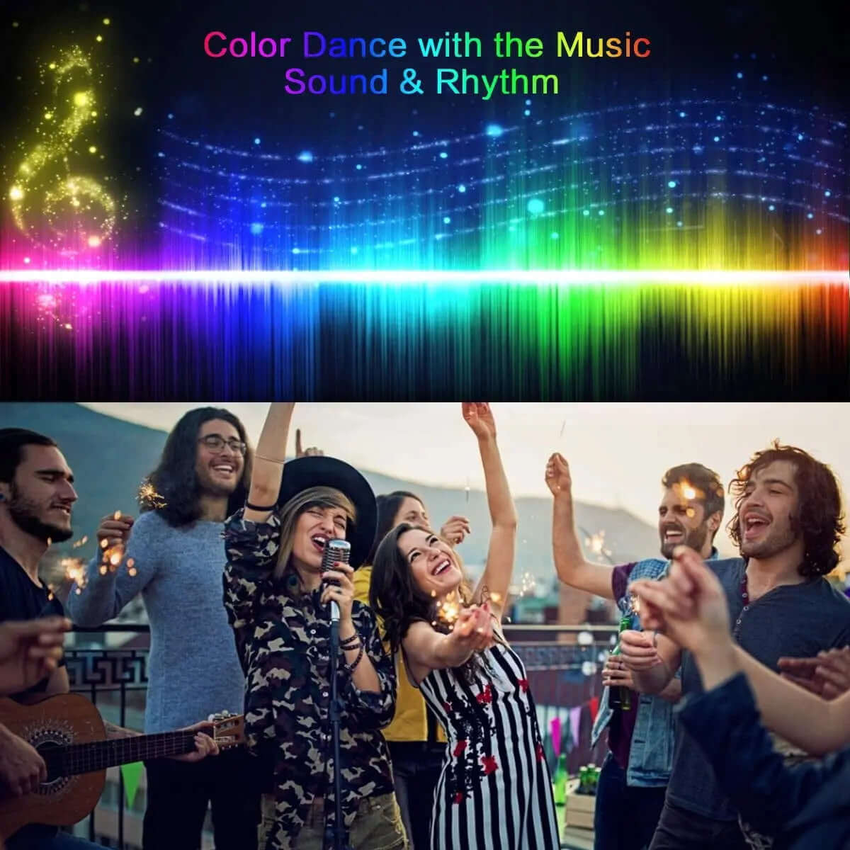 150ft Smart RGB LED Strip Lights with Music Synchronization and 40-Key Remote Control, Mobile Device Compatible for Bedroom Ambiance-Allen Cozy Haven Store