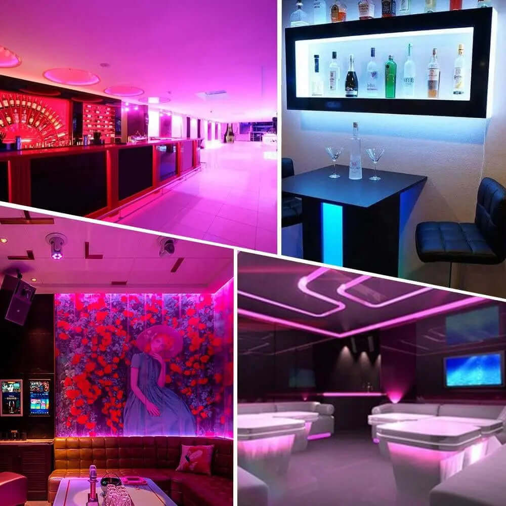 150ft Smart RGB LED Strip Lights with Music Synchronization and 40-Key Remote Control, Mobile Device Compatible for Bedroom Ambiance-Allen Cozy Haven Store