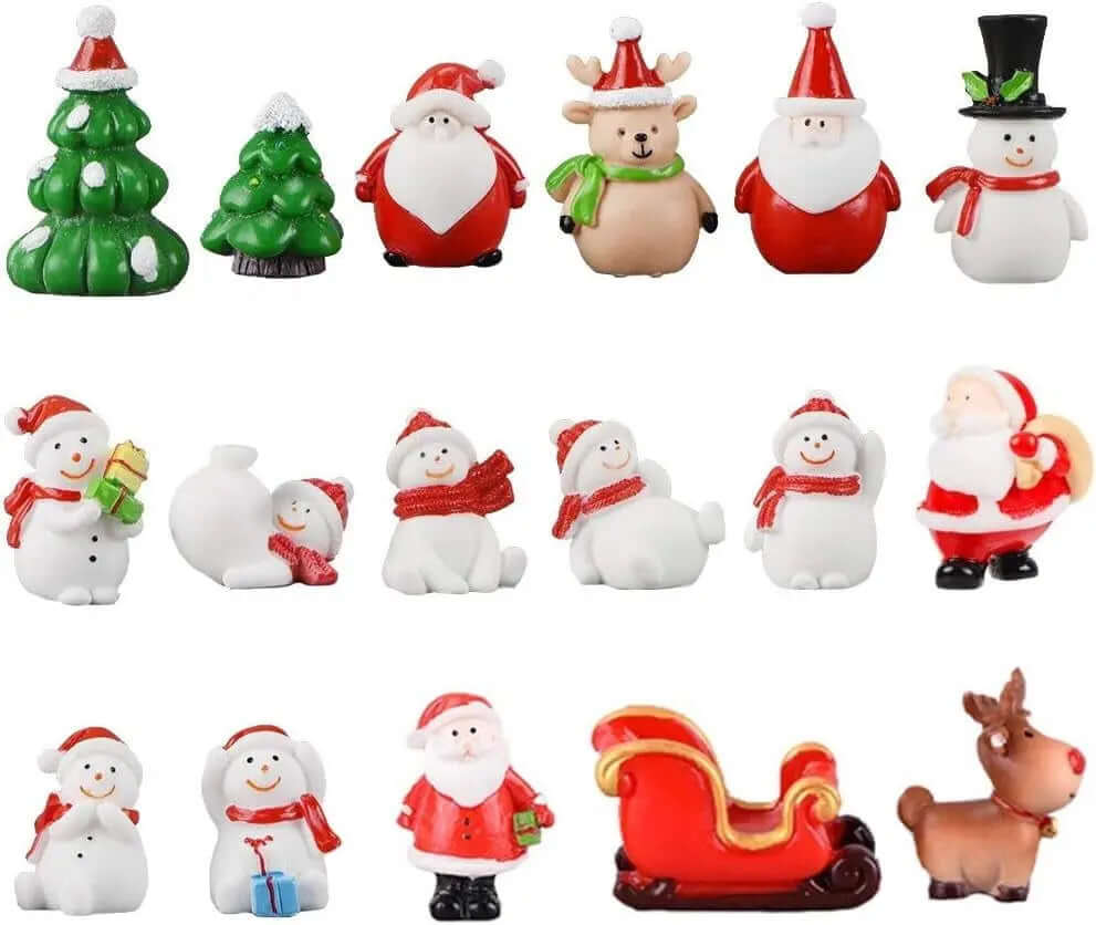 18-Piece Set of Miniature Artificial Pine Christmas Trees with Wood Base - Bottle Brush Snow Trees for Winter Table Decorations and Crafting-Allen Cozy Haven Store