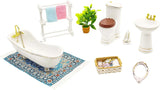 1:12 Scale Miniature Ceramic Bathroom Furniture Set - Ideal Accessories for Miniature Homes and Gifts-Allen Cozy Haven Store