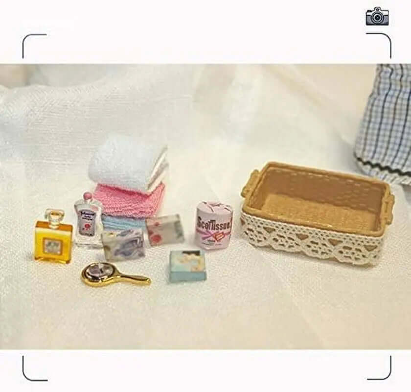 1:12 Scale Miniature Ceramic Bathroom Furniture Set - Ideal Accessories for Miniature Homes and Gifts-Allen Cozy Haven Store