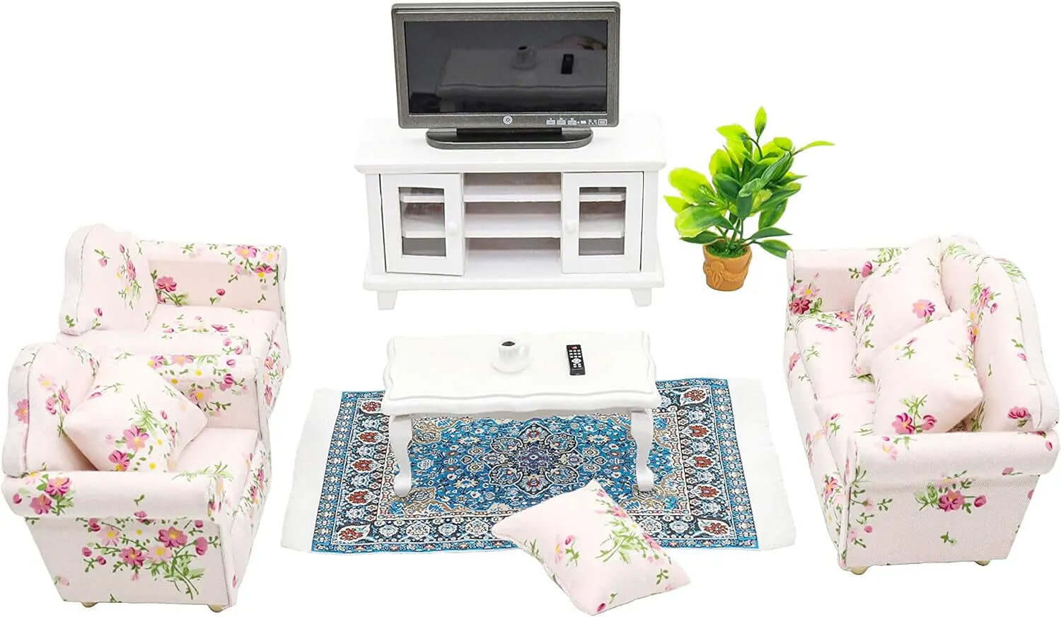 1:12 Scale Miniature Ceramic Bathroom Furniture Set - Ideal Accessories for Miniature Homes and Gifts-Allen Cozy Haven Store