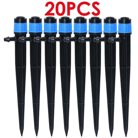 20-Piece Adjustable 360° and 180° Irrigation Sprinkler Dripper Set with 13CM Stakes for Greenhouse and Garden Watering-Allen Cozy Haven Store