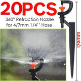 20-Piece Adjustable 360° and 180° Irrigation Sprinkler Dripper Set with 13CM Stakes for Greenhouse and Garden Watering-Allen Cozy Haven Store