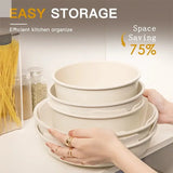 21 Piece Pots and Pans Set Non-Stick, Astercook Ceramic Cookware Set with Sensor Handles, Milky white Allen Cozy Haven Store