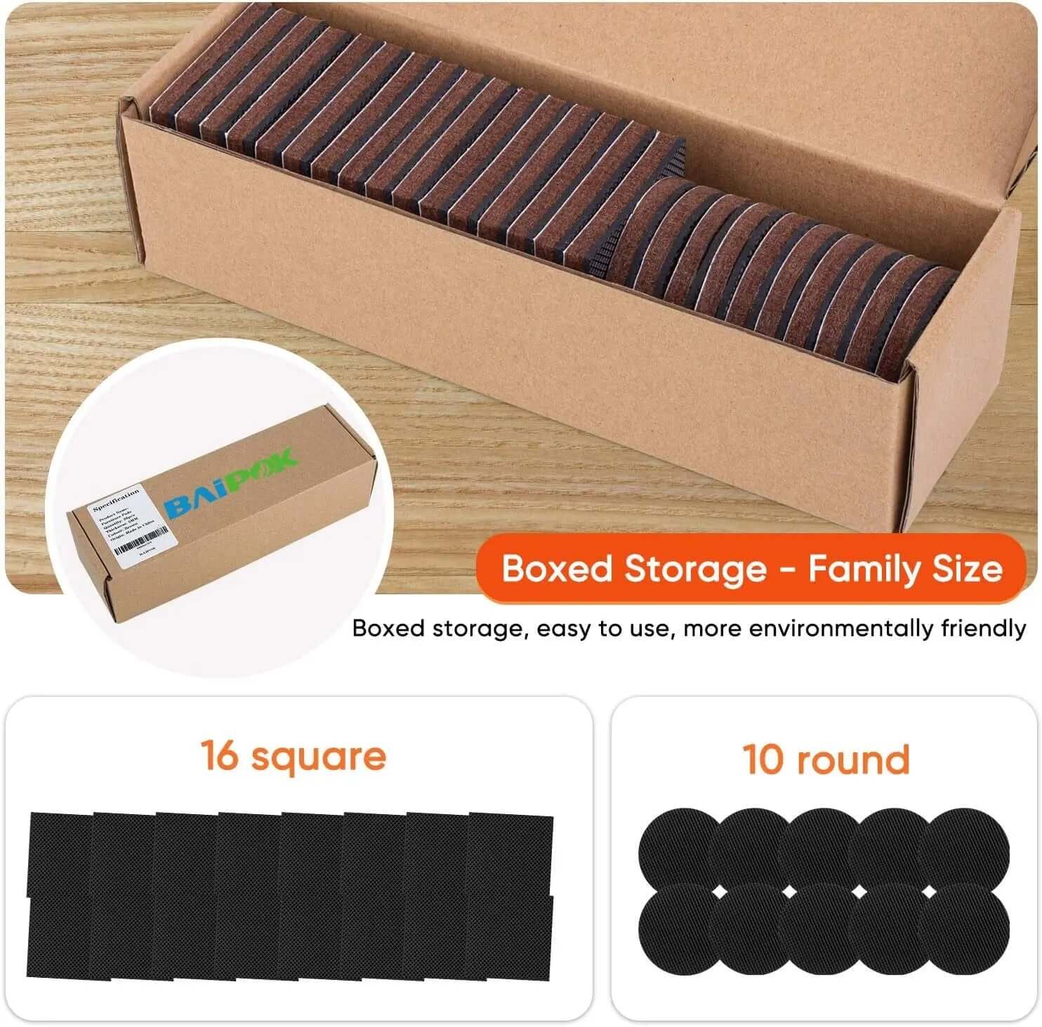 26-Piece Non-Slip Rubber Furniture Pads - Self-Adhesive Anti-Skid Protectors for Wood Floors and Furniture Stability-Allen Cozy Haven Store