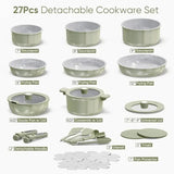 27pcs Ceramic Cookware Set Nonstick, Pots and Pans Set Non stick, Non Toxic Cookware, Dishwasher/Oven Safe, RV/Camping Cookware Allen Cozy Haven Store