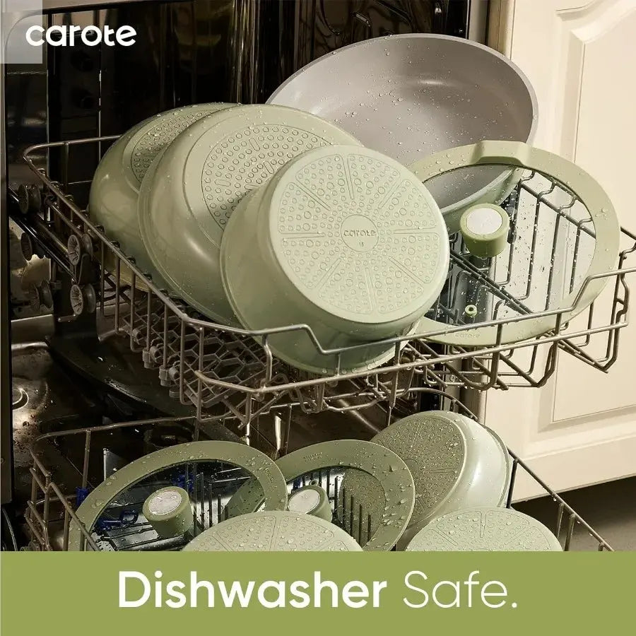 27pcs Ceramic Cookware Set Nonstick, Pots and Pans Set Non stick, Non Toxic Cookware, Dishwasher/Oven Safe, RV/Camping Cookware Allen Cozy Haven Store