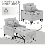 "3-in-1 Sleeper Chair - Convertible Futon with USB Ports & Side Pockets, Adjustable Recliner for Small Spaces & Bedrooms" Allen Cozy Haven Store