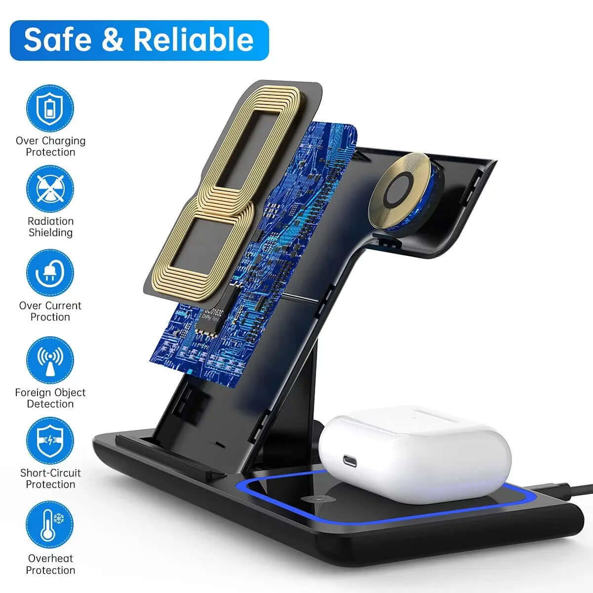 3-in-1 Wireless Charging Station with 18W Fast Charging-Allen Cozy Haven Store