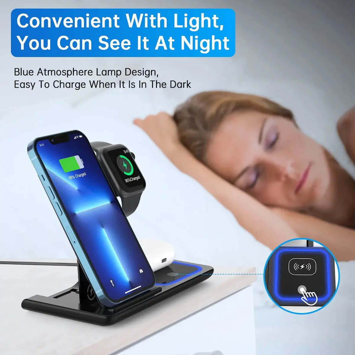 3-in-1 Wireless Charging Station with 18W Fast Charging-Allen Cozy Haven Store