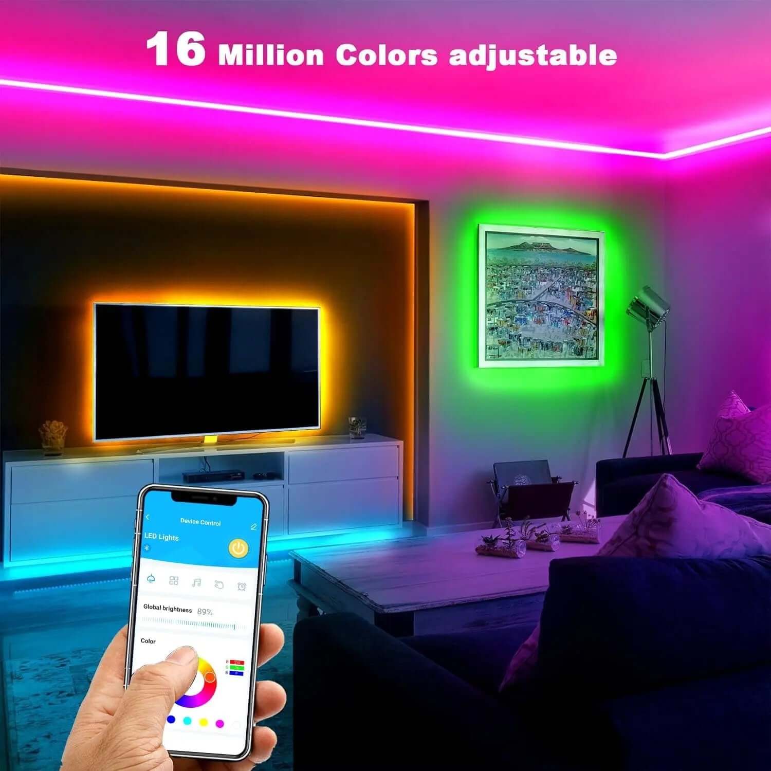 Smart LED Strip Lights: Utilize your smartphone to configure and operate the lights-Allen Cozy Haven Store