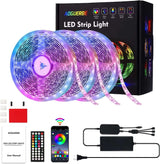 50 Ft Ultra Long 5050 RGB LED Strip Lights for Bedroom - Smart Music Sync, Color Changing with Bluetooth App & Remote Control for Home-Allen Cozy Haven Store