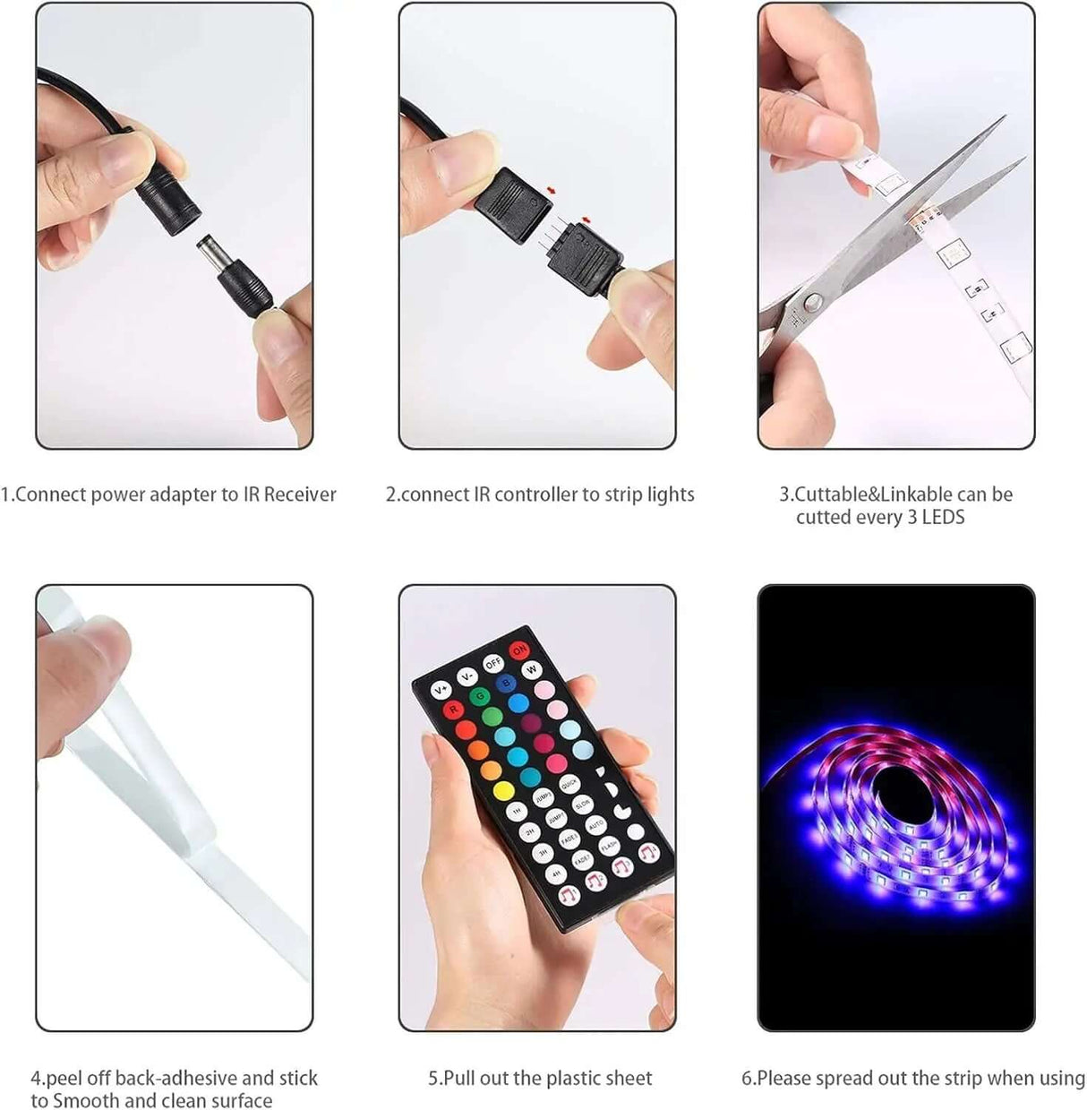 50 Ft Ultra Long 5050 RGB LED Strip Lights for Bedroom - Smart Music Sync, Color Changing with Bluetooth App & Remote Control for Home-Allen Cozy Haven Store