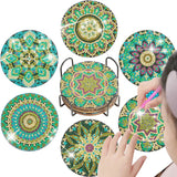 6-Piece Mandala Diamond Painting Coaster Set with Holder - Art Kits-Allen Cozy Haven Store
