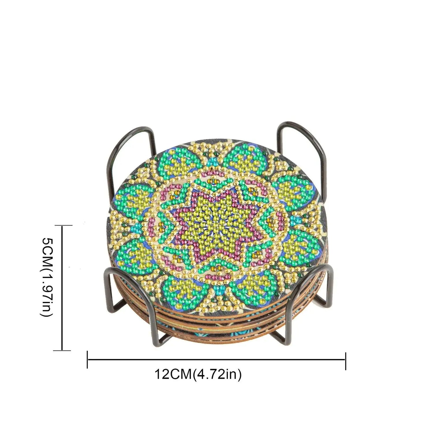 6-Piece Mandala Diamond Painting Coaster Set with Holder - Art Kits-Allen Cozy Haven Store