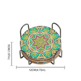 6-Piece Mandala Diamond Painting Coaster Set with Holder - Art Kits-Allen Cozy Haven Store