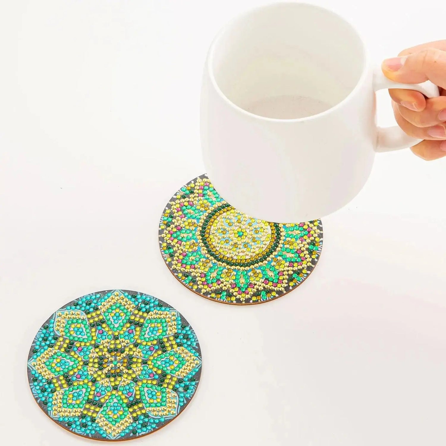 6-Piece Mandala Diamond Painting Coaster Set with Holder - Art Kits-Allen Cozy Haven Store