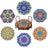 6-Piece Mandala Diamond Painting Coaster Set with Holder - Art Kits-Allen Cozy Haven Store