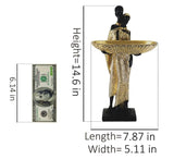 African Statues and Sculptures for Home Decor - 15-Inch Tribal Art Figurines-Allen Cozy Haven Store
