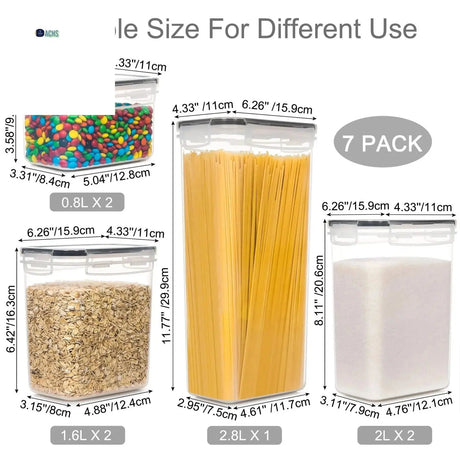 Airtight BPA-Free 7-Piece Food Storage Container Set - Allen Cozy Haven Store -  