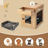 All-in-One Dog Crate Storage Coffee Table Wood for Living Room Bedroom Sofa Bedside Corner Several Small Square Sub-Pet Cabinets Allen Cozy Haven Store