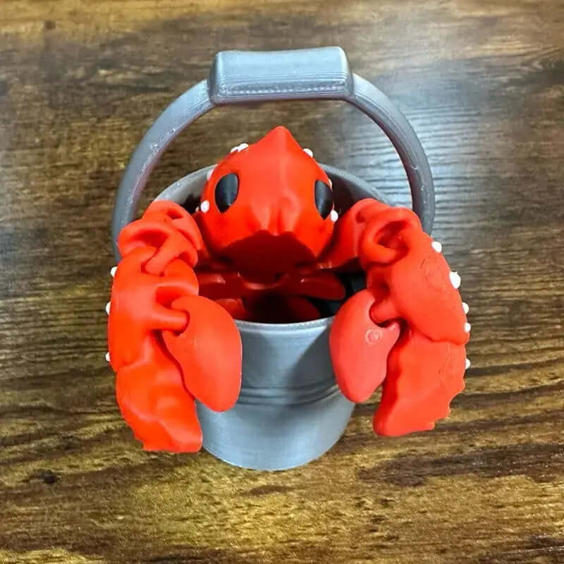 Articulate Lobster Figurine with Decorative Bucket for Home Accents-Allen Cozy Haven Store