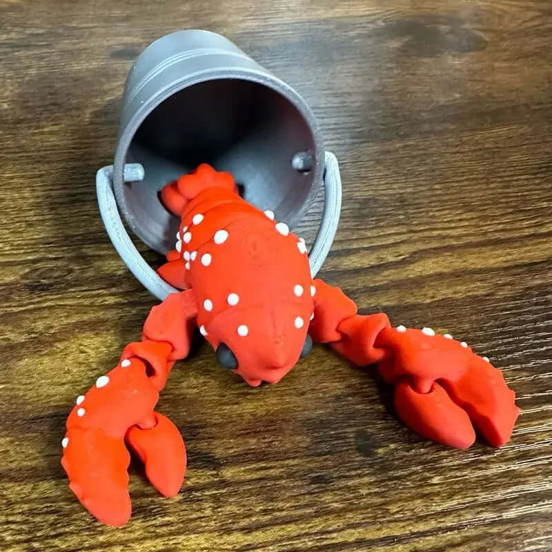 Articulate Lobster Figurine with Decorative Bucket for Home Accents-Allen Cozy Haven Store