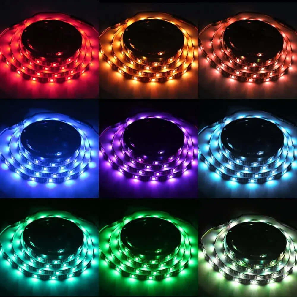 Battery-Operated Waterproof RGB LED Strip Lights with Mini Controller - 2M (6.56Ft) Multi-Color Changing Rope Lights-Allen Cozy Haven Store