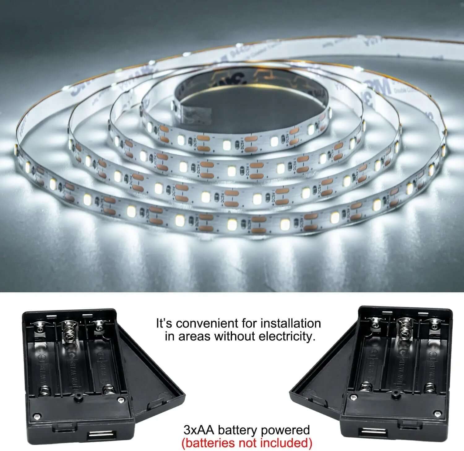 Battery Operated LED Strip Lights - 13.2 Ft Flexible USB Light Strips for Home Décor, DIY Projects, and Special Occasions - Non-Waterproof, Set of 2-Allen Cozy Haven Store