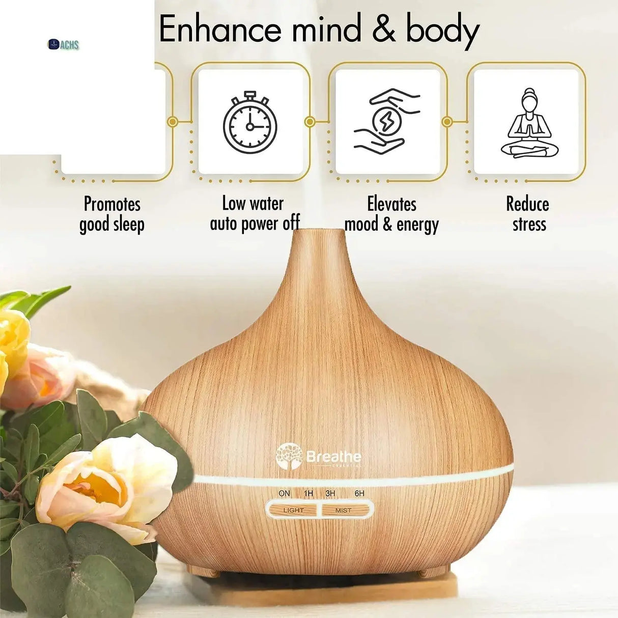 Best Essential Oil Diffuser - Auto Shut-Off (Natural Oak Finish) - Allen Cozy Haven Store -  