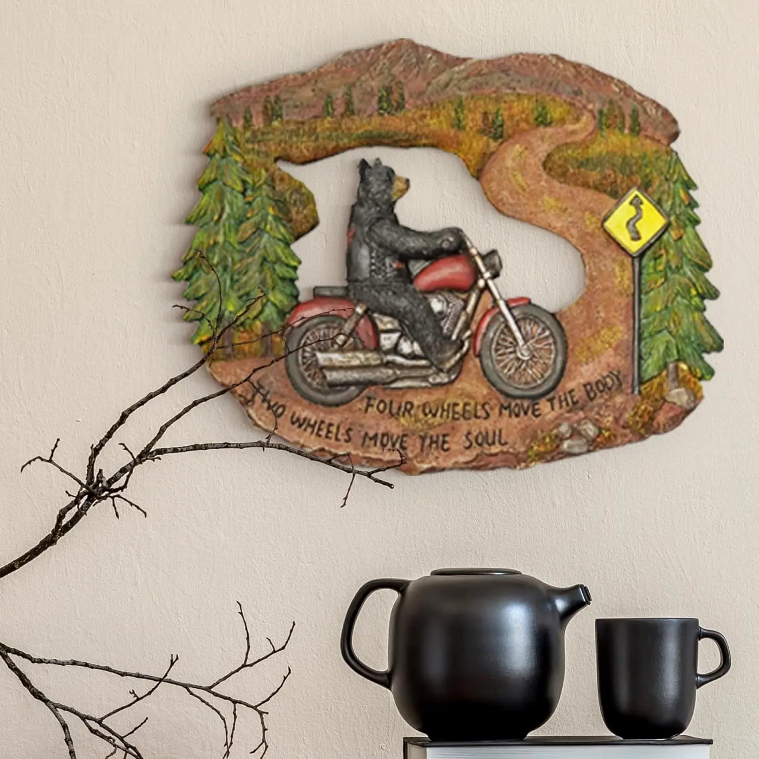 Themed Wall Art- "Four wheels move the body, Two wheels move the soul"-Allen Cozy Haven Store