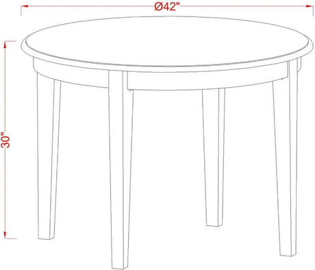 Boston 5-Piece Kitchen Set: 42" Round Dining Table with Four Blue Linen Parsons Chairs in Cappuccino Finish-Allen Cozy Haven Store