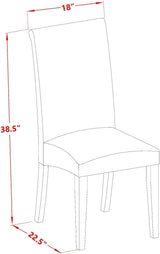 Boston 5-Piece Kitchen Set: 42" Round Dining Table with Four Blue Linen Parsons Chairs in Cappuccino Finish-Allen Cozy Haven Store
