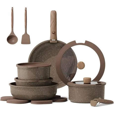 CAROTE 17-Piece Non-Stick Pots and Pans Set with Removable Handles, Cookware Set for Kitchen, Oven and Dishwasher Safe Allen Cozy Haven Store