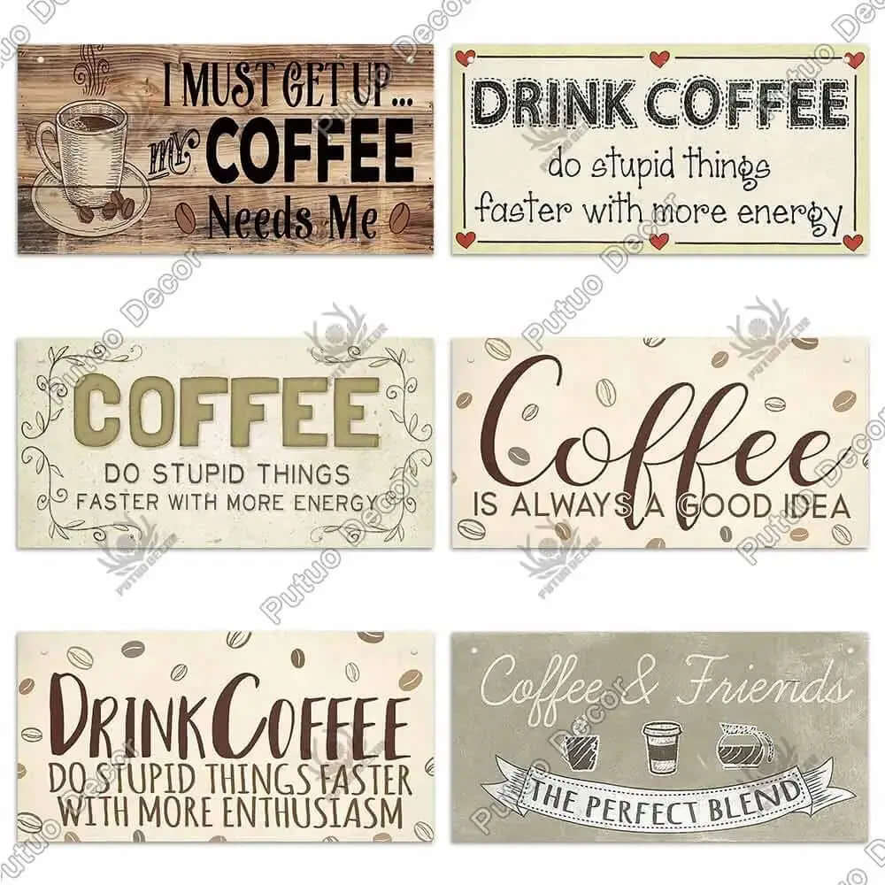 Coffee Wooden Hanging Signs Decorative Plaques Door Wooden Plaque in Home Decor Cafe Kitchen Hanging Home Decor-Allen Cozy Haven Store