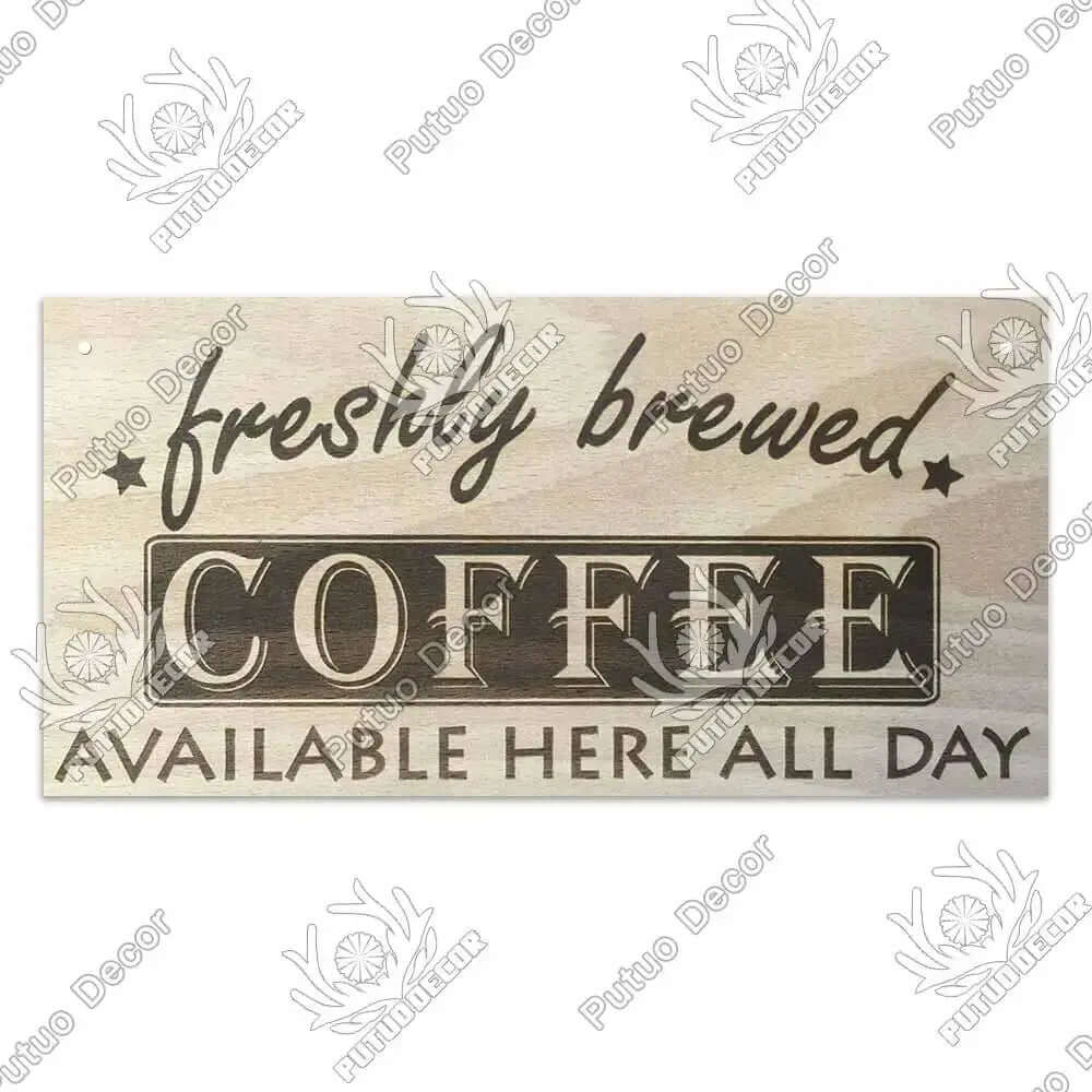 Coffee Wooden Hanging Signs Decorative Plaques Door Wooden Plaque in Home Decor Cafe Kitchen Hanging Home Decor-Allen Cozy Haven Store