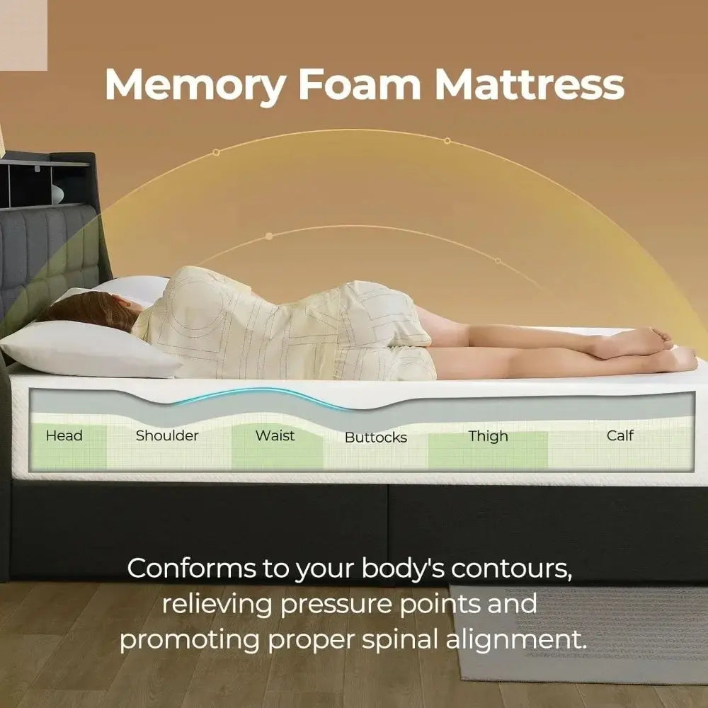 Cool Sleep Gel Memory Foam Mattress - King Size Allen Cozy Haven Store